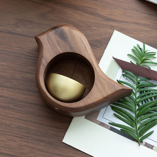 lovely Bird doorbell with black walnut and brass